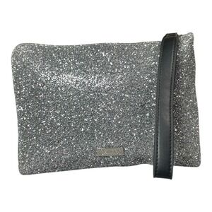 Carlos By Carlos Santana Glitter Wristlet Clutch Bag Silver